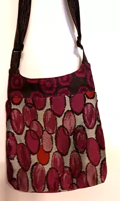 Maruca Cross Body Purse Bag Purple Gray Abstract Circles & Flowers Adjustable • $43.98