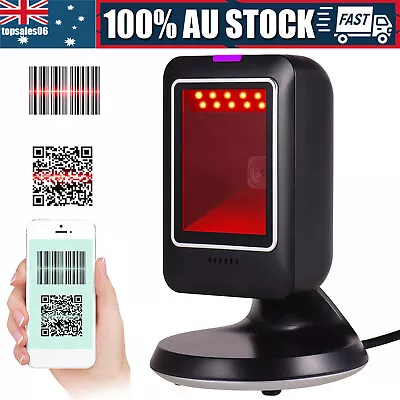 Hand-Free 1D/2D/QR Omnidirectional Barcode Scanner USB Wired Bar Code Reader AU • $59.99