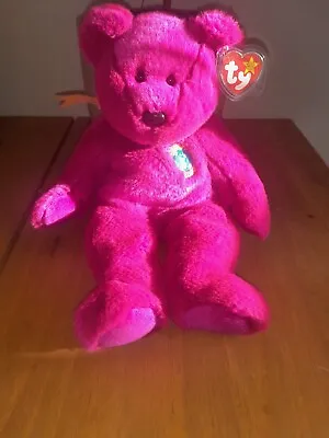 Ty Beanie Buddy Millenium 2000 Signature Bear With Tags And Plastic Protector • £5.99