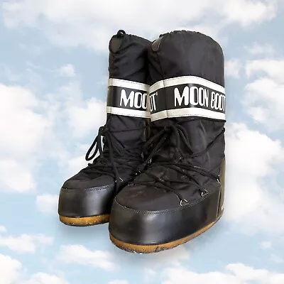 Moon Boot Original Icon Ski Nylon Boots Black Size EU 42-44 / US 10-11.5 W • $40