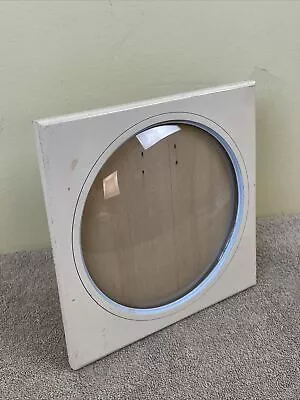 VINTAGE Square Wooden ROUND BUBBLE CONVEX DOME GLASS PICTURE FRAME • $75