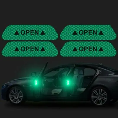 4Pcs/set Auto Car Door Open Sticker Anti-collision Accesories Green Decal • $8.54