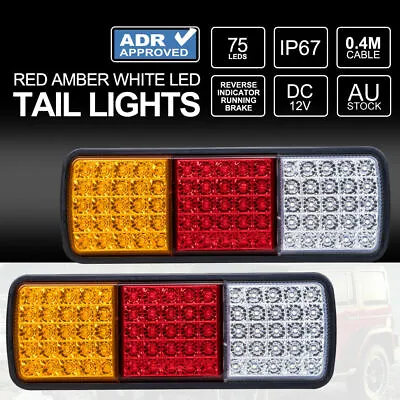 $49.95 • Buy 2x LED Tail Lights Stop Reverse Indicator 12V Ute Trailer Caravan Truck Boat