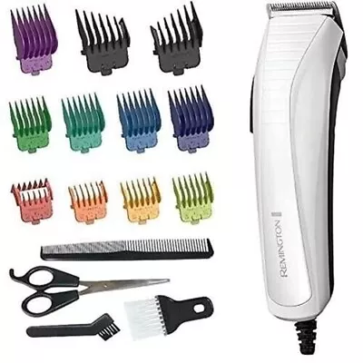 Remington Colour Cut Hair Clipper Corded Trimmer Mens 16 Pcs Grooming Kit HC5035 • £19.70