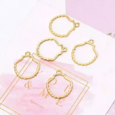 £3.08 • Buy 5Pcs Shell Metal Frame Pendant Open Bezel Blank Setting UV Resin Jewelry DIY  