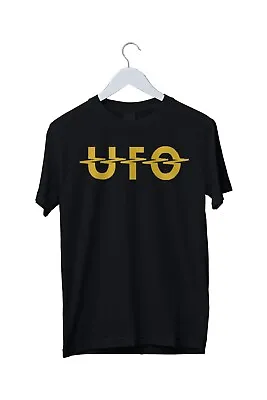 UFO Black T-Shirt Size Large 80s Classic Rock Band Music Logo  • $20