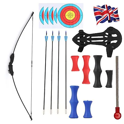 20lb Archery Takedown Recurve Bow And Arrow Set Hunting Training Target Long Bow • £20.69