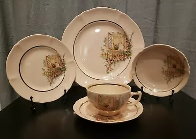 Vintage Argosy W.S. George RARE Pink 5 Piece Set: 3 Plates Saucer And A Cup • $39.90