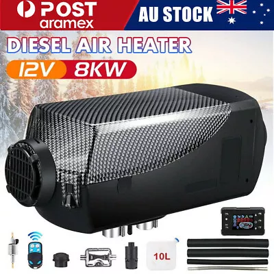 Diesel Air Heater 12V 8KW Tank LCD Remote Control Thermostat Caravan Motorhome • $110.19