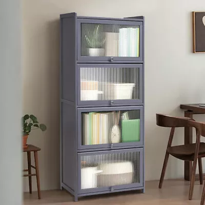 Tall Storage Cabinet Bookshelf Bookcase Side Stand Bedroom Display Storage Rack • £48.95