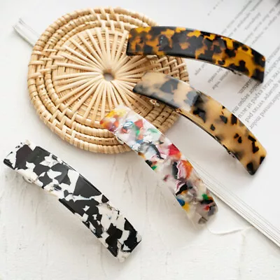 £2.75 • Buy Barrette Hair Clip Pin Hair Slide Long Large Rectangle Sprung Crystal Buckle DIY