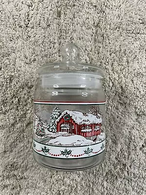 Vintage Home Interiors Sleigh Ride Candy Jar With Lid & Box Christmas Holiday • $32.75