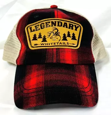 Legendary Whitetails Trucker Hat Cap Red Plaid Snapback • $16.99