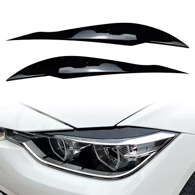 2 Pcs Car ABS Headlight Eye Lid Eyebrow Cover For BMW 3 Series F30 F31 2013-2018 • $51.44