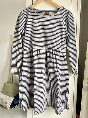 Gap Maternity Size S Stripe Dress With Pockets - Grey Black Long Sleeve • £0.99