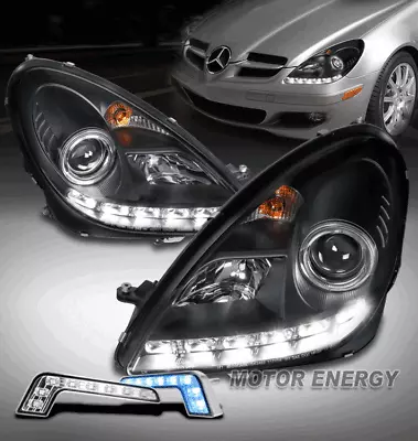 For 05-11 Mercedes R171 SLK LED Black Projector Headlight W/Blue DRL Signal Set • $445.95