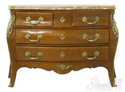 L33233EC: French Louis XV Style Bronze Mounted Marble Top Commode • $1695