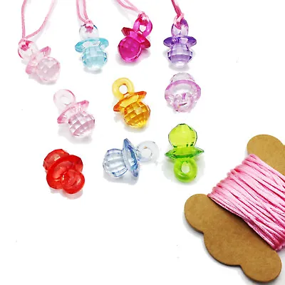 20 Mixed Color Transparent Acrylic Faceted Baby Pacifiers Nipple Pendants 1.1  • $3.32