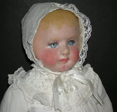 Martha Chase - Cloth Antique Doll - 19  - Pretty Facial Painting & Clothes & Hat • $695