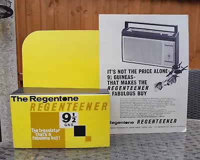 VTG 1960s REGENTONE REGENTEENER TRANSISTOR RADIO COUNTERTOP DISPLAY STAND SIGN • $96.62