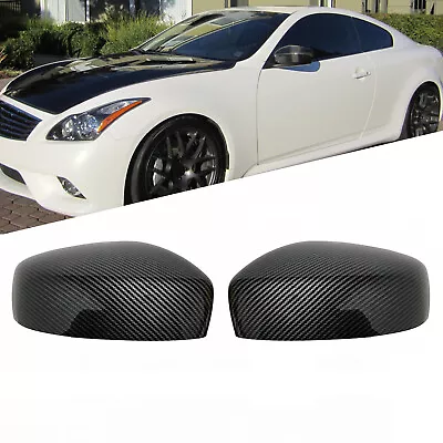 Carbon Fiber Pattern Side Mirror Cover Caps For 2008-2013 INFINITI G37 Q40 Q60 • $54.99