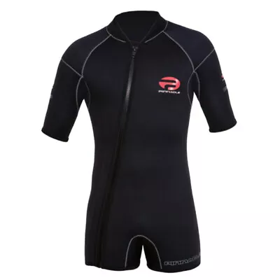 Used Pinnacle 5mm Mens Escape Hoodless Front Zip Shorty Wetsuit - Black - Large • $99.99