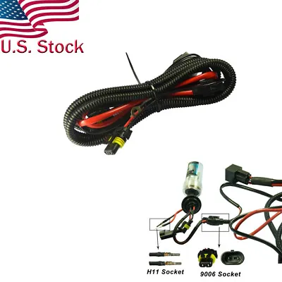 $14.99 • Buy H3 H4 H7 H11 H8 9005 9006 HID Conversion Kit Relay Wire Harness Adapter Wiring