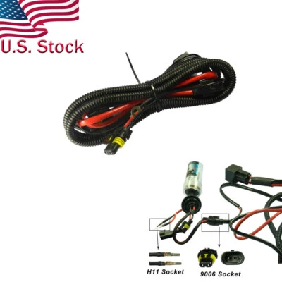 H3 H4 H7 H11 H8 9005 9006 HID Conversion Kit Relay Wire Harness Adapter Wiring • $14.99