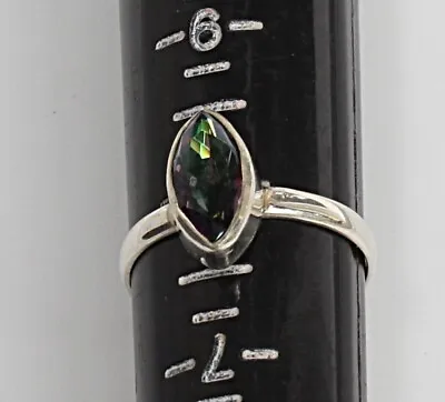 Sterling Silver Mystic Topaz Gemstone Ring   Size UK P - US  7¾ • £11.99