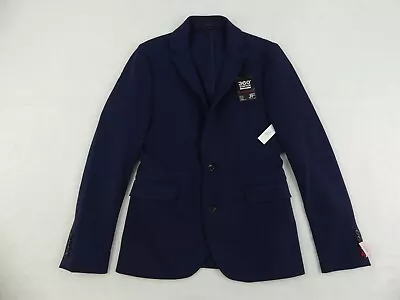 J Ferrar Sport Coat Mens Small 34/36 Reg Slim Fit Navy Blue Knit 360 Stretch • $39.99