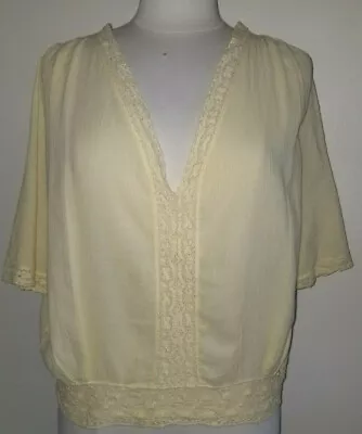 Michelle Jonas $200 Cotton And Lace Mijo Goddess Blouse Top M • $50