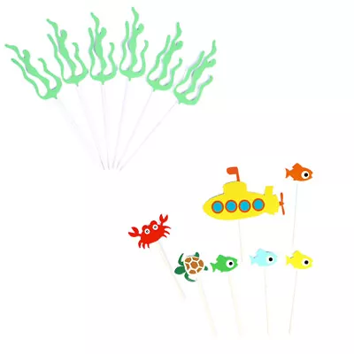 13 Pcs Kids Party Cake Flag Under Sea Party Cake Decor Creative Cake Pick • £7.25