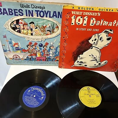 Walt Disney 2 LPs Vinyl Records 101 Dalmatians And Babes In Toyland  • £19.99