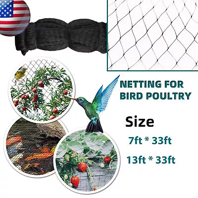 33FT Garden Plant Protection Netting Anti Bird Net Crops Plants Veg Fruits Mesh • $5.95