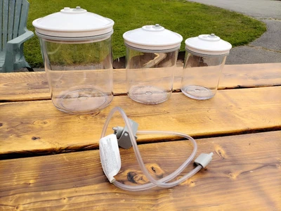 $29.95 • Buy FoodSaver Snail Vacuum Seal Canister Set Of 3 Clear KY-135, 124 & 114