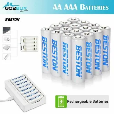 Beston Rechargeable Battery NiMH AA AAA USB Charger 1.2V 3000mAh High Capacity • $7.90