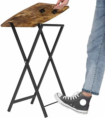 HOOBRO Folding Snack Table Side Table TV Tray Table Dinner Tables End Table • £18.99