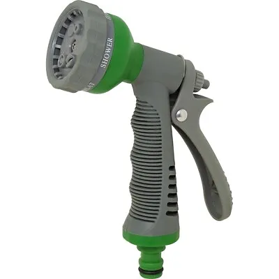 6 Function Dial Garden Hose Pipe Spray Gun Soft Grip Handle Sprayer Watering • £2.95