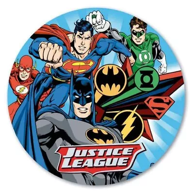 Justice League New Edible Images Cake Topper 16.5 Cm Cake Decoration Round  • $9.99