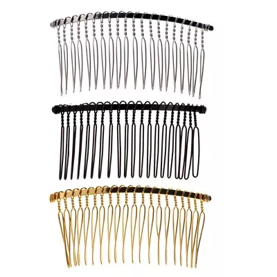 Fancy DIY Metal Hair Clip Blank Combs Side Hair Clip Bridal Wedding Veil Combs • £2.87