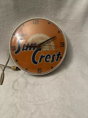 Vintage General Electric Sun Crest Soda Electric Wall Clock Rare • $200