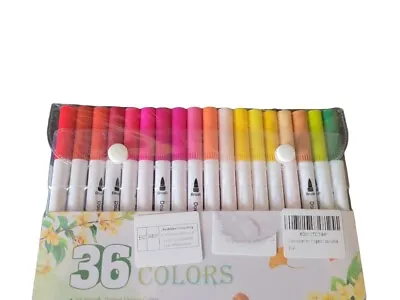 Colouring Brush Pens 36 Colors Dual Tip Drawing Pens Art Markers For Kids Adult • £6.99