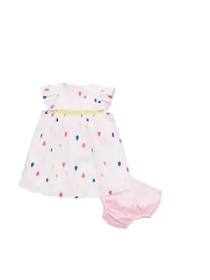 Baby Girls Spot Sailor Dress And Briefs In Pink Size 0-3 3-6 Months Free UK P&P • £9.99