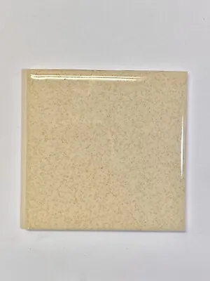 1ea Vintage Ceramic Wall Tile 4 1/4  Beige Brown Specks Reclaimed Glossy 4x4 Tan • $5.85
