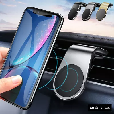 £4.49 • Buy L-Clip Car Phone Magnetic Holder For Air Vent Mount Bracket For Mobile Phone
