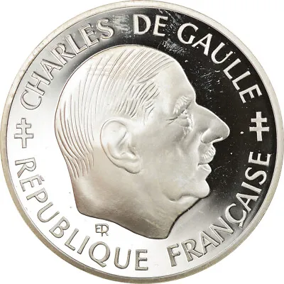 [#857017] Coin France Charles De Gaulle Franc 1988 Paris Proof MS Sil V • $59.99