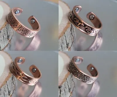 Solid Pure Copper Magnetic Ring Men Women Arthritis Adjustable Ring NEW • $8.75