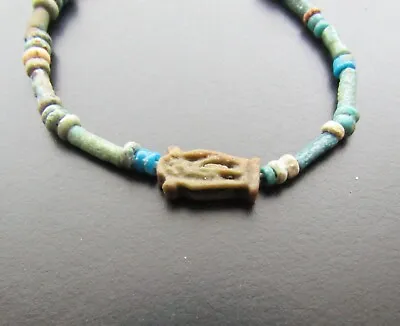 NILE  Ancient Egyptian  Amulet Mummy Bead Necklace Ca 600 BC • $80