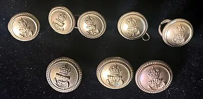 Eight Vintage Gieves Ltd Brass British Naval Uniform Buttons - Good Conditon • £23