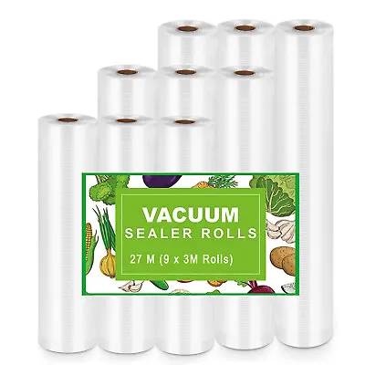 £23.18 • Buy 9 Food Vacuum VAC Sealer Rolls Set Sous Vide Food Saver Storage Textured Bags